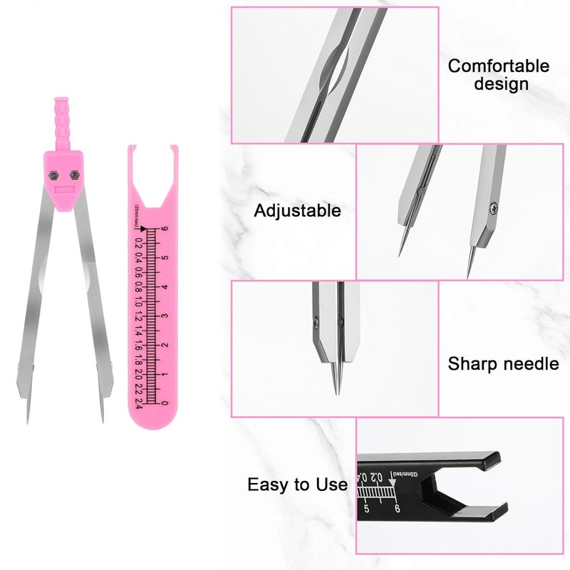 Jeffdad EKG Calipers ECG Calipers Measuring Tool Nursing or Doctor Caliper Divider for Measuring Drafting Electrocardiographs wif Ruler(Pink) - Image 3